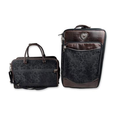 Brighton Two-Piece Scroll Pattern Luggage Set