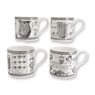 4pc Wedgwood Bone China Rubin Collection Mugs