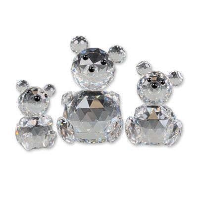 3pc Swarovski Silver Crystal Teddy Bear Figurines