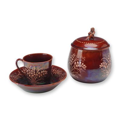 3pc Wedgwood Rockingham Lusterware Ceramic Items