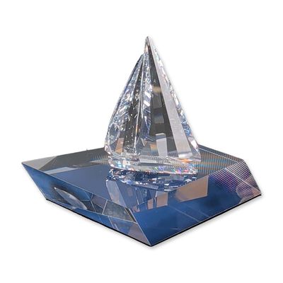 2pc Swarovski Crystal Sculpture, Sailing Legend with Base