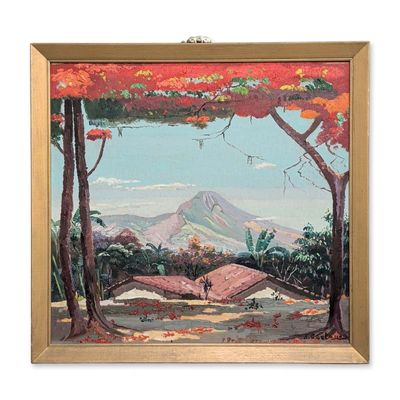 Sale Photo Thumbnail #170: Jean-Claude Castera (Hatian, b. 1939) Tropical Mountain Landscape