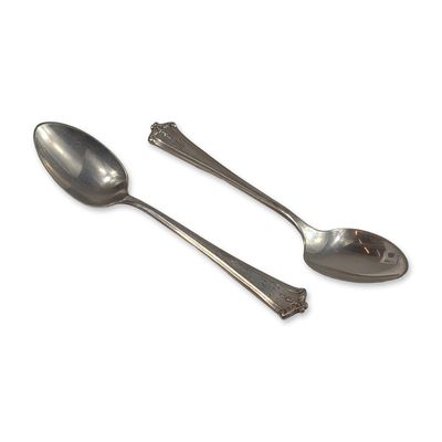 Sale Photo Thumbnail #303: Pair of Lunt Sterling Silver Monogrammed Demitasse Spoons