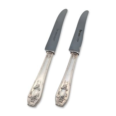 Sale Photo Thumbnail #310: 2pc R. Wallace & Sons Sterling Silver Handled Dinner Knives