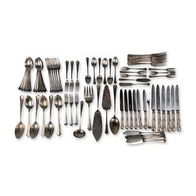 Sale Photo Thumbnail #156: 72pc German .800 Silver Flatware Service