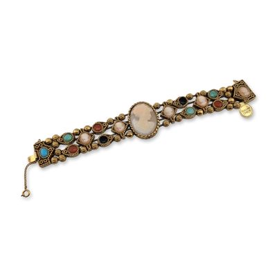 Sale Photo Thumbnail #386: Multi-Strand Shell Cameo Bracelet