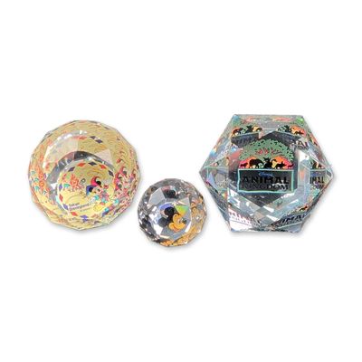 Sale Photo Thumbnail #449: 3pc D. Swarovski & Co. Crystal Colors Disney Paperweights