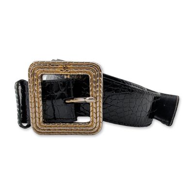Sale Photo Thumbnail #586: Chanel Made in Italy Black Crocodile Leather Belt