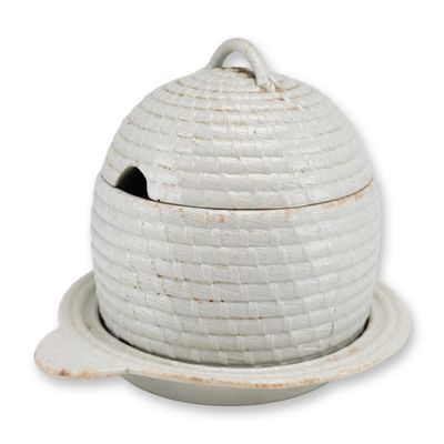 Sale Photo Thumbnail #343: A Wedgwood Creamware Beehive Honey Pot