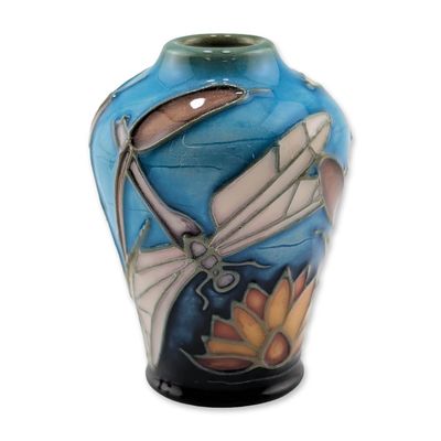 Sale Photo Thumbnail #513: Moorcroft Pottery Miniature Vase, Dragonfly