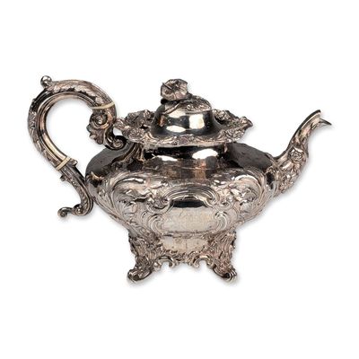Sale Photo Thumbnail #120: Samuel Hayne and Dudley Cater British Sterling Rococo Revival Teapot
