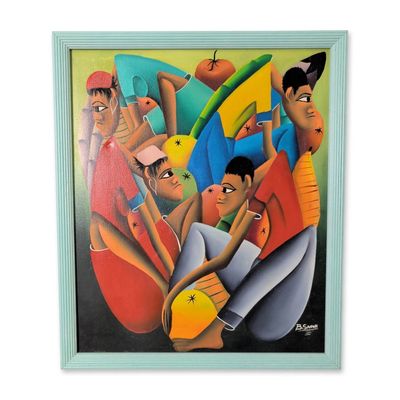 Sale Photo Thumbnail #541: B. Sanon (Haitian, 20th-21st Century) Haitian Oil on Canvas, Signed