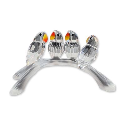 Sale Photo Thumbnail #426: Swarovski Crystal Baby Lovebirds on Frosted Branch