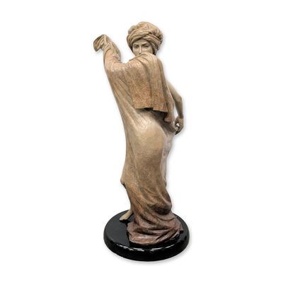 Sale Photo Thumbnail #168: Martin Eichinger (American, b. 1949), Bronze Sculpture w/ Rotating Base, Security Blanket, Signed &