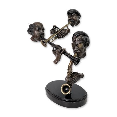 Sale Photo Thumbnail #547: Paul Wegner (American b. 1950) Bronze Sculpture, Jazz Trio, Signed & Numbered