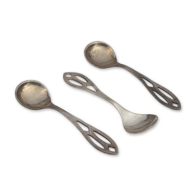 Sale Photo Thumbnail #154: Trio of Art Nouveau Sterling Silver Salt Spoons
