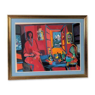 Sale Photo Thumbnail #540: Marcel Mouly (French, 1918-2008), Serigraph on Paper, L'Interview Venetien I, Signed & Numbered