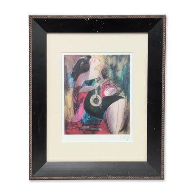 Sale Photo Thumbnail #545: Linda Le Kinff (French, b. 1949), Seriolithograph on Paper, Note d'or