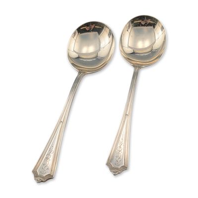 Sale Photo Thumbnail #295: Pair of Gorham Plymouth Sterling Silver Soup Spoons