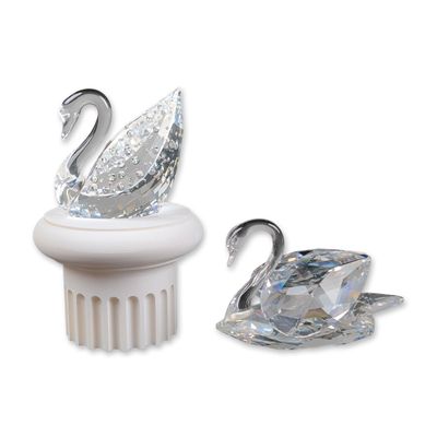 Sale Photo Thumbnail #66: 3pc Swarovski Crystal Figurines including 100th Anniversary Swan Figurines with Base