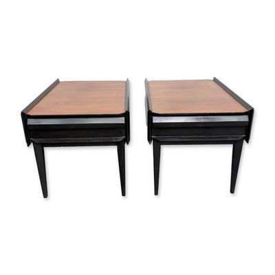 Sale Photo Thumbnail #560: Pair of Lane Furniture Mid-Century Modern Walnut Side Tables