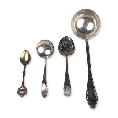 Sale Photo Thumbnail #121: Four Piece Sterling Silver and Silver-Plated Serving Items