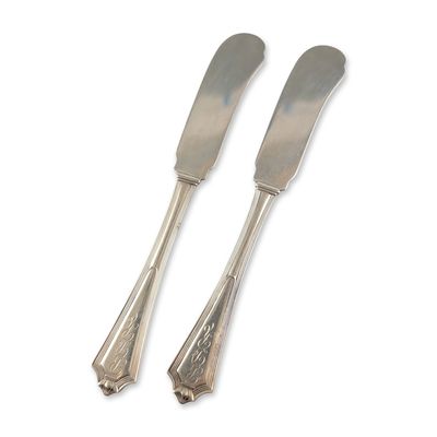 Sale Photo Thumbnail #137: 2pc Gorham Plymouth Sterling Butter Spreaders