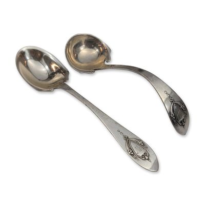 Sale Photo Thumbnail #487: Pair of Lunt Sterling Silver Spoons