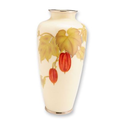 Sale Photo Thumbnail #508: Inaba Japanese Cloisonne Enamel Physalis Vase