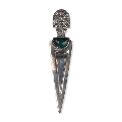 Sale Photo Thumbnail #182: Peruvian Sterling Silver and Malachite Tumi Bookmark