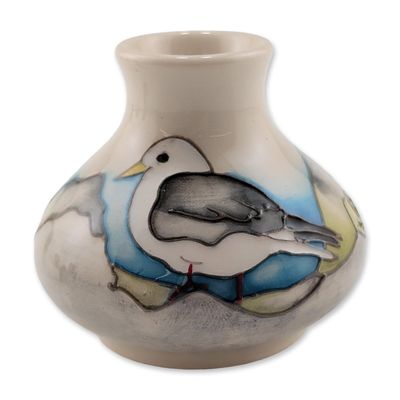 Sale Photo Thumbnail #330: Moorcroft Pottery Miniature Vase, Kittiwake