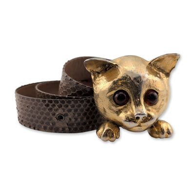 Sale Photo Thumbnail #214: Christopher Ross Cat Buckle Snakeskin Belt