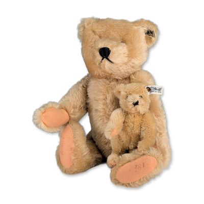 Sale Photo Thumbnail #95: Pair of Steiff Mama and Baby Teddy Bears