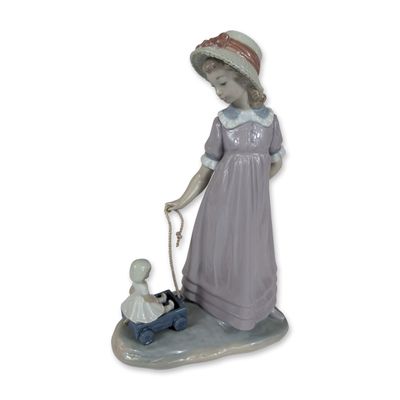 Sale Photo Thumbnail #271: Lladro Porcelain Figurine, Girl With Toy Wagon 5044