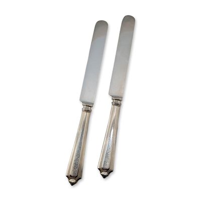 Sale Photo Thumbnail #483: 2pc Gorham Plymouth Sterling Silver Handled Dinner Knives
