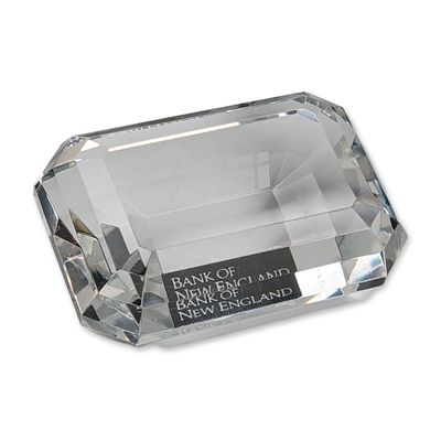 Sale Photo Thumbnail #16: Tiffany and Co Crystal Emerald Cut Bank of New England Paperweight