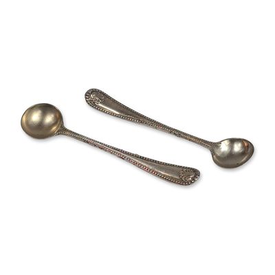 Sale Photo Thumbnail #159: Pair of Sterling Silver Salt Spoons