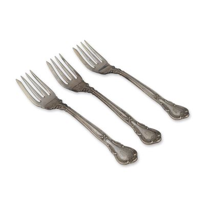 Sale Photo Thumbnail #485: Trio of Gorham Sterling Silver Chantilly Pattern Salad Forks