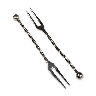 Sale Photo Thumbnail #157: Pair of Mid-century Sterling Silver Twisted Stem Cocktail Forks
