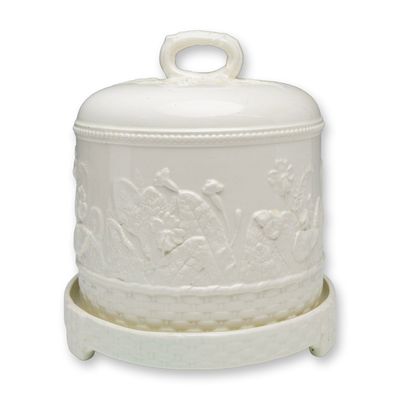 Sale Photo Thumbnail #526: Wedgwood Creamware Relief-Molded Cheese Dome and Matching Underplate