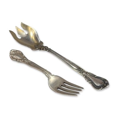 Sale Photo Thumbnail #297: 2pc Gorham Chantilly and Birk Sterling Silver Dessert Forks