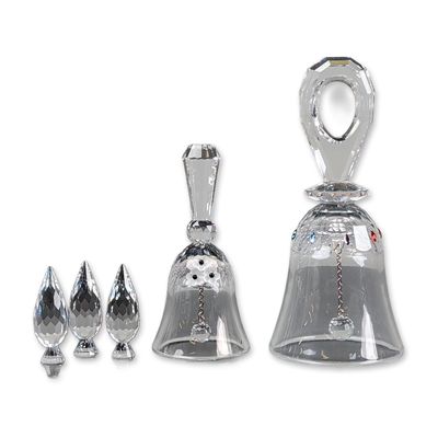 Sale Photo Thumbnail #448: 5pc Swarovski Silver Crystal Bells and Poplar Tree Figurines