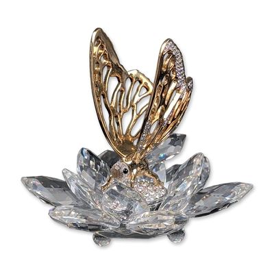 Sale Photo Thumbnail #236: Swarovski Crystal Figurine, In Flight Butterfly - Gold