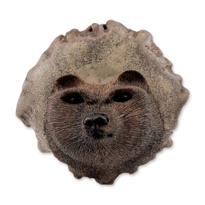 Sale Photo Thumbnail #583: Russ Hill Signed Carved Antler Bear Belt Buckle