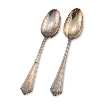Sale Photo Thumbnail #139: 2pc Gorham Sterling Silver Plymouth Pattern Tablespoons