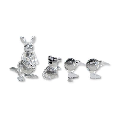 Sale Photo Thumbnail #262: 4pc Swarovski Silver Crystal Australian and New Zealand Animal Figurines