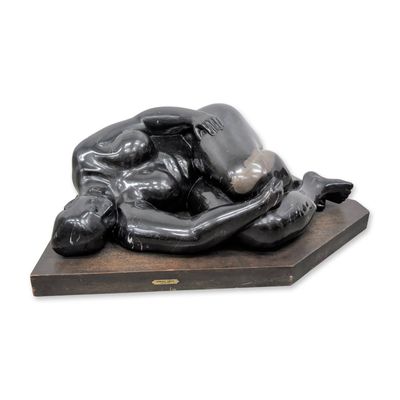 Sale Photo Thumbnail #174: Armando Amaya (Mexican, b. 1935) Black Marble Reclining Nude, Signed