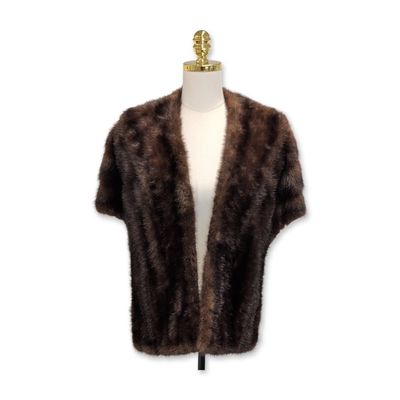 Sale Photo Thumbnail #218: J.R. Fox Mid-Century Mahogany Mink Fur Stole