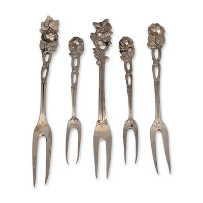 Sale Photo Thumbnail #318: Five Piece 800 Silver Cocktail Forks