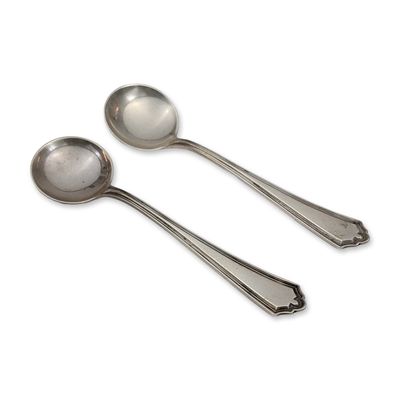 Sale Photo Thumbnail #161: Alvin Sterling Silver Salt Spoons, Pair